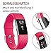 POY Replacement Bands Compatible for Fitbit Charge 2, Special Edition Adjustable Sport Wristbands, Large Rose