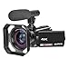 4K Camcorder Ultra-HD 48.0MP Digital Video Camera IR Night Vision Camcorders with Wifi External Microphone Wide Angle Lens and Lens Hood