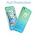 iPhone 5S Case, iPhone 5 Case, MCUK Full Body Coverage Luxury Ultra-thin Gradient with [Slim Tempered Glass Screen Protector] Shockproof Armor Case Cover for Apple iPhone 5S/5 (Pink-Blue)