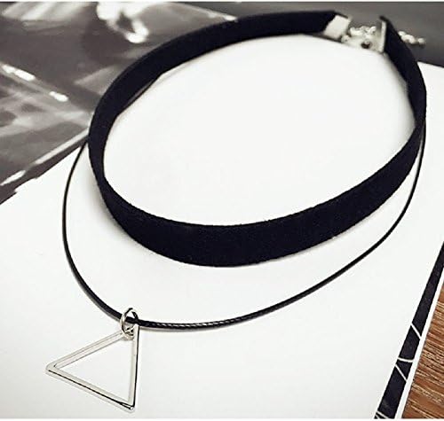 Multilayer Chokers Necklaces For Women Triangle Geometric Pendant Necklace Collares Fashion Jewelry (Alloy)
