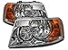 HEADLIGHTSDEPOT Chrome Housing Halogen Headlights Compatible With Ford Expedition 2003-2006 Includes Left Driver and Right Passenger Side Headlamps