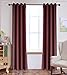 Yakamok Blackout Curtains for Bedroom, Thermal Insulated Blackout Window Curtains with Grommet Top for Living Room- Burgundy Red- 52W x 84L -2 Panels