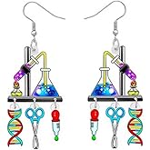 Biological Chemistry Experimental Teacher's Earrings Acrylic Laboratory Dangle Earrings for Women