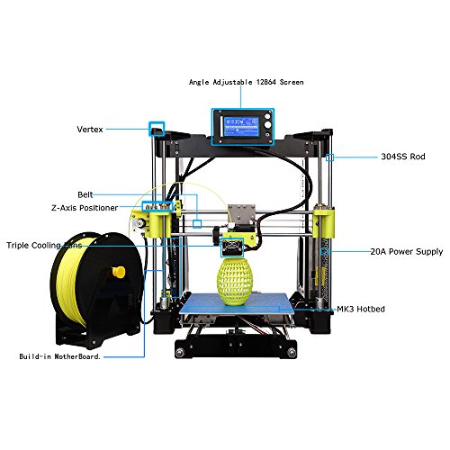 KKmoon High Precision Desktop 3D Printer Kit Reprap i3 DIY Self Assembly 12864 LCD Screen Acrylic Frame Printing