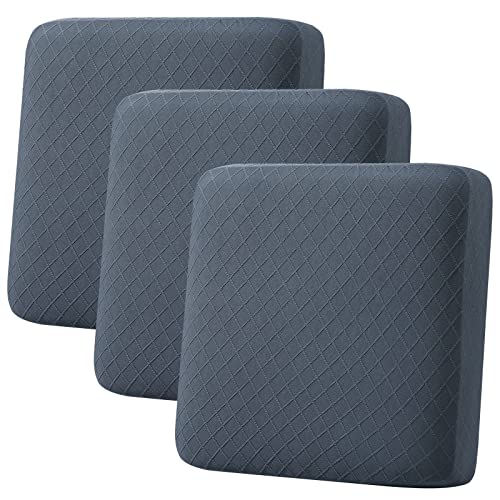 Photo 1 of hyha Jacquard Couch Cushion Covers, Magic Sofa Slipcovers Washable, Diamond Lattice, Stretch Covers for 3 Cushion Couch for Sectional Sofa (3 Pieces, Grey)