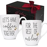 Kadiak Let's Have Coffee Together Forever Mug Set, Couple's Anniversary Coffee Mug Gifts, Bridal Shower Mugs Gift for Bride, Housewarming Mug Gift for Engaged Wedding