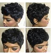 Rofa Short Human Hair Pixie Wigs for Women Short Pixie Cut Curly Nutre Wigs Virgin Human Hair for...