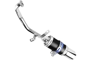 FLYPIG High Performance GY6 150cc Muffler Exhaust Pipe kit Replace for System Shorty GY6 125cc 150cc 4 Stroke (Black)