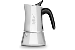 Bialetti Moon Exclusive Induction Stainless Steel Moka Pot, Stovetop Espresso Maker, Italian Coffee Maker, 6 Espresso Shots, (7.9oz - 235 ml), Compatible with All Stovetops, Silver