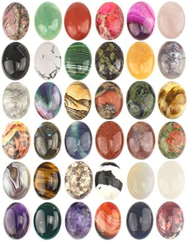 Wholesale Gemstone Mix Kinds of Jasper Agate Oval Shape Cabochon CAB Flatback, DIY Jewelry Accressory (25x18mm 15pcs)