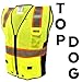 KwikSafety (Charlotte, NC) GRAND KAHUNA (11 Pockets w/D-Ring Pass Thru) Class 2 ANSI High Visibility Reflective Safety Vest Heavy Duty Mesh Zipper and HiVis Construction Work Men Yellow Black L/XL