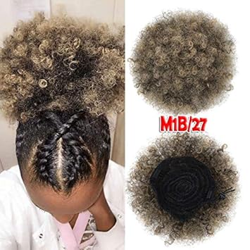Amazon Com Short Kinky Curly Drawstring Bun Yebo Afro African