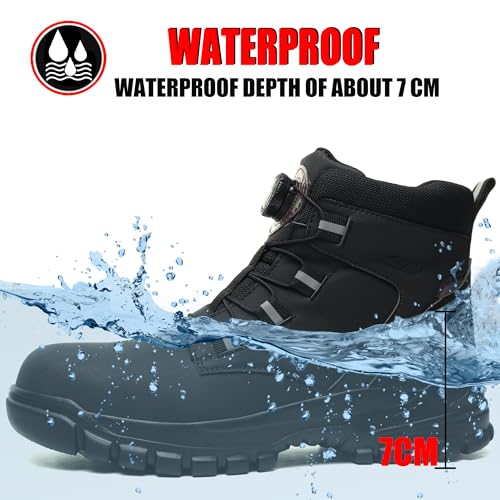 COOU Safety Shoes Men Women Waterproof Safety Sneakers Lightweight Comfortable Non-Slip Work Boots Steel Toe Cap