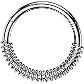 Pierced Owl 16GA 316L Stainless Steel Coiled Front Hinged Segment Clicker Ring