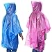 16-Pack Kids Disposable Emergency Rain Ponchos with Hood Pink and Blue 42 x 60 Inches
