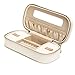 WOLF Chloé Zip Jewelry Case, 4.5x9.25x2.25, Cream