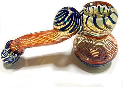 Ham3 : 6" Multicolored Twisted Glass + FREE JUTE POUCH :H3-JPX1