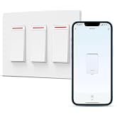Milfra 3Gang Smart Light Switch Single-Pole 2.4GHz WiFi,2024 New Model 10A,Works with Siri, Alexa and Google Home,Voice and Remote Control,Neutral Wire Required,No Hub Required