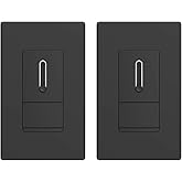 ELEGRP Slide Dimmer Switch for Dimmable LED, CFL and Incandescent Light Lamp Bulbs, Single Pole or 3-Way, Full Control with P