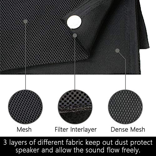 WAYBER Speaker Grill Cloth Stereo Mesh Fabric for Speaker Repair, Black