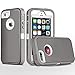 iPhone 5S Case,iPhone SE Case,Fogeek Heavy Duty PC and TPU Combo Protective Defender Body Armor Case Compatible for iPhone 5S,iPhone SE and iPhone 5 with Fingerprint Function (Light Grey/White)