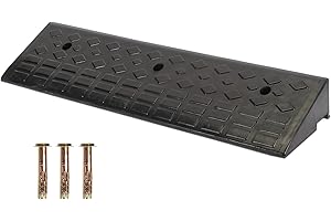 foiry Rubber Curb Ramp 4'' Rise Sidewalk Curb Ramp Heavy Duty Driveway Ramp with Expansion Screws 22000lbs Loading Car Curb R