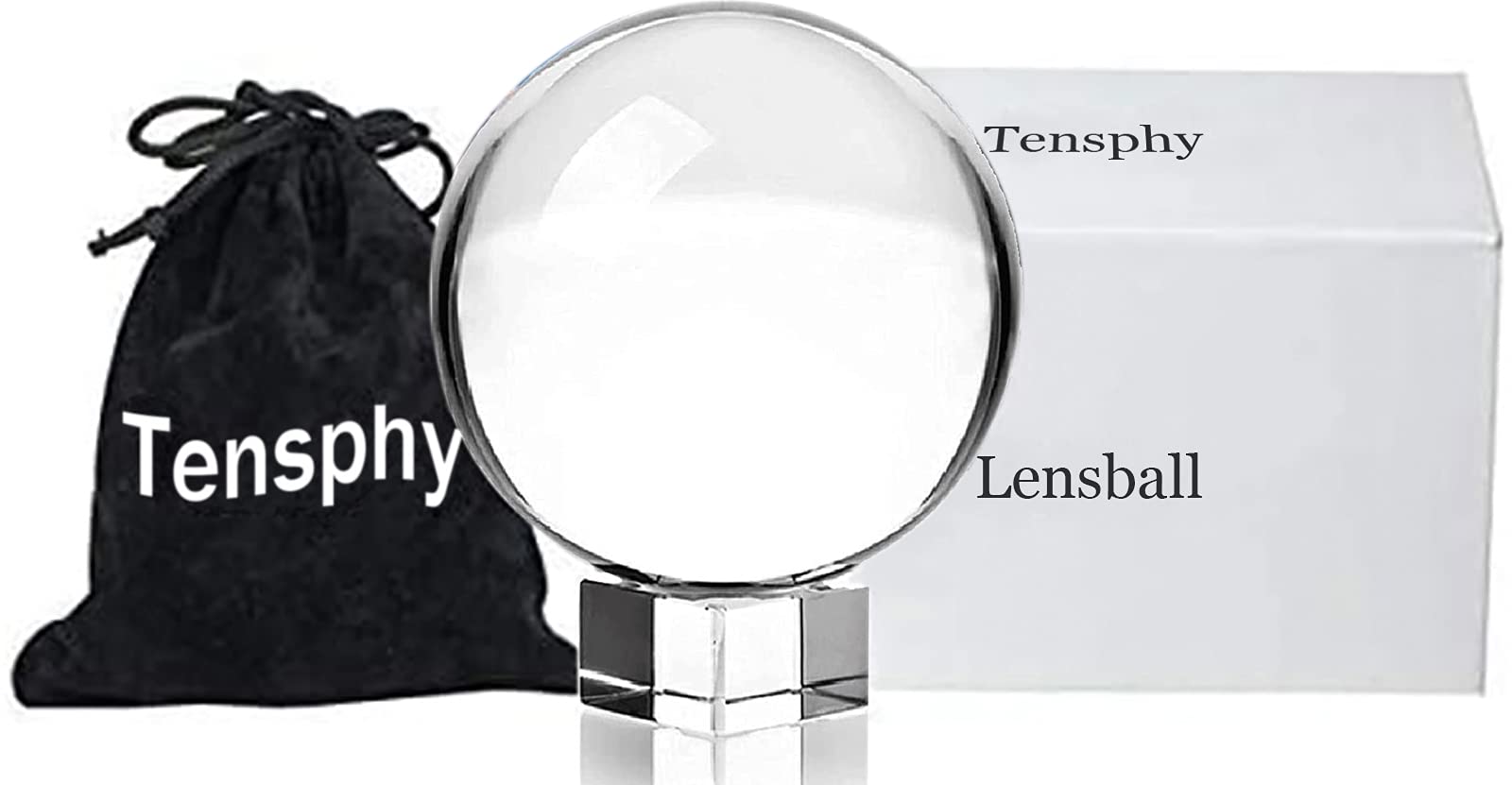 Tensphy K9 Crystal Ball with Stand Clear Art Decor K9 Photography Crystal Prop for Photography Decoration