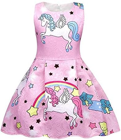Rainbow Unicorn Dress Little Girls Birthday Theme Party Dresses