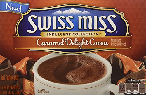 Swiss Miss, Hot Cocoa Mix, Indulgent Collection, Caramel Delight, 8 Count, 5.84oz Box