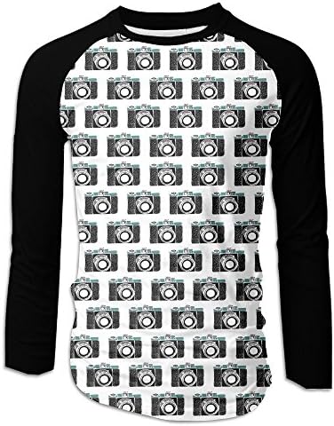 Men's Old Camera Casual Basic Crew Neck T-Shirt Long Sleeve Tee