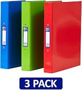 Oxford A4 Ring Binders 3 Pack Glossy Red Green Blue 40 mm Spine view 8