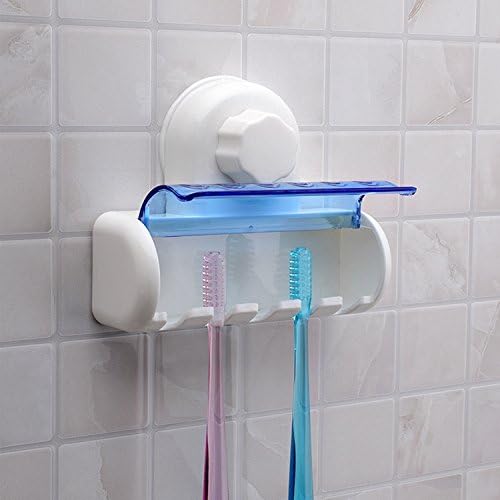 New Plastic Dust-proof Toothbrush Holder Bathroom Kitchen Family Toothbrush Suction Cups Holder Wall Stand Hook 5 Racks