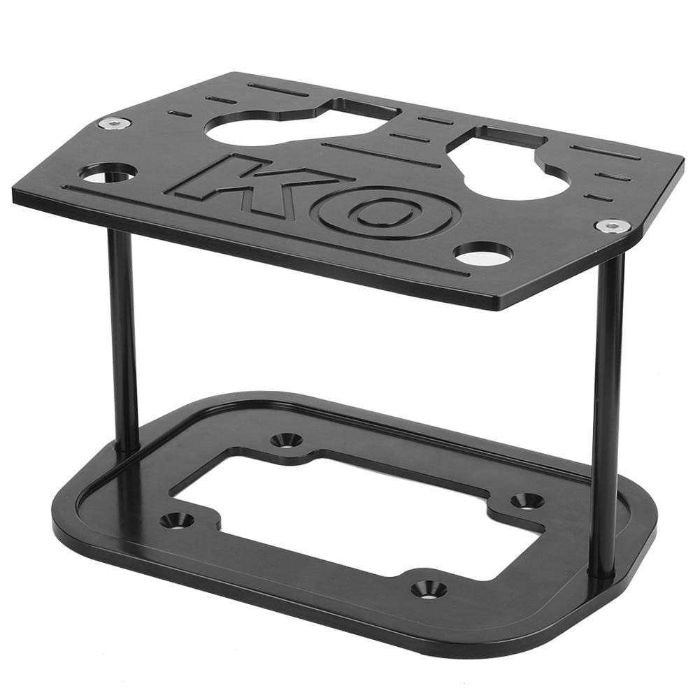 Aramox Battery Tray,Stainless Steel Battery Tray Hold Down for Optima 34/78 Battery Red Yellow Top (Black)