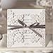 DORIS HOME Square Wedding Invitations Cards Kits Fall Bridal or Baby Shower Invite, Birthday Invitation Wedding Rehearsal Dinner Invites, Autumn Engagement Bach with Bowknot Hollow,1pcs