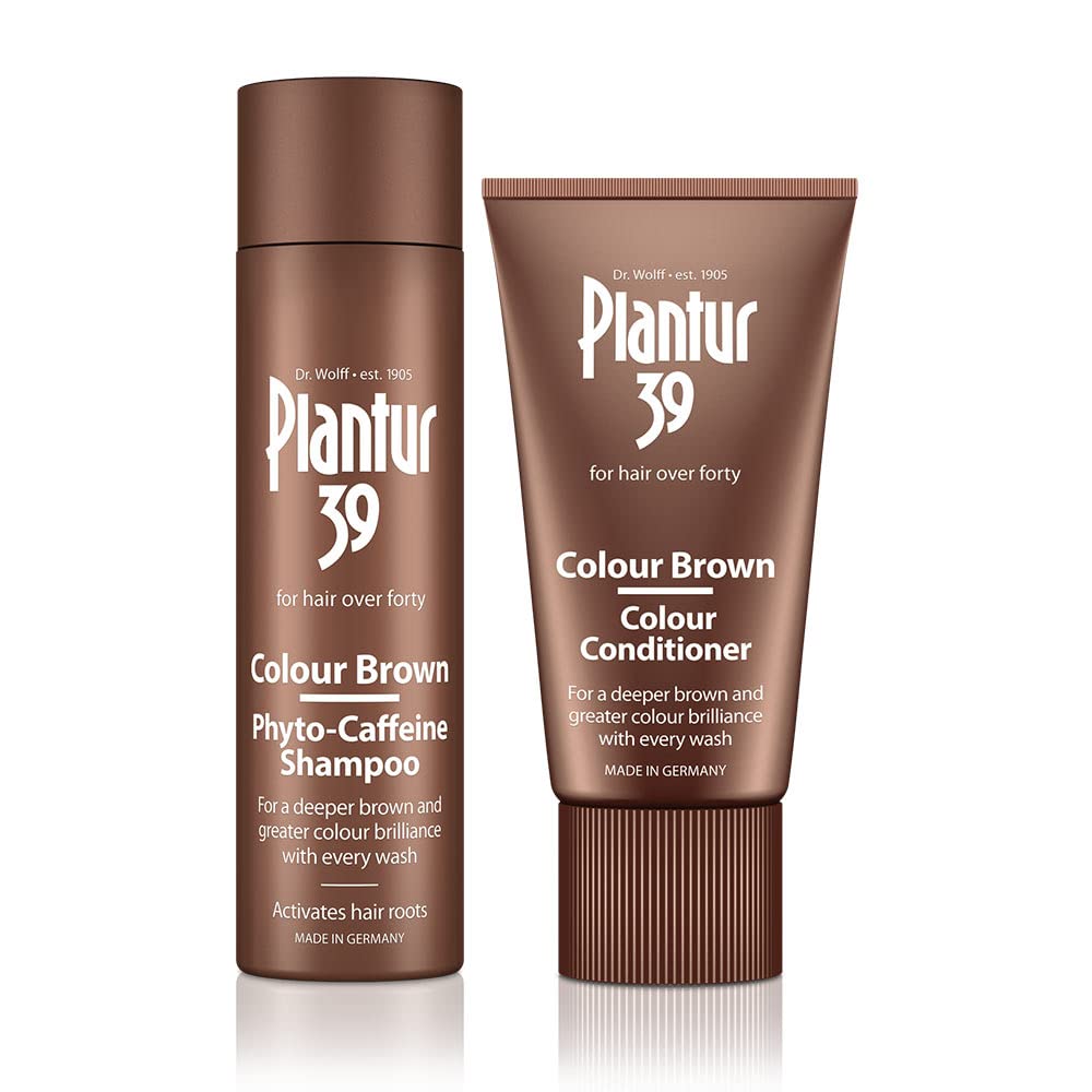 Plantur 39 Caffeine Shampoo and Conditioner Set for Brown Brunette Hair | Conceal Hairline Prevents and Reduces Hair Loss | Unique Formula Supports Hair Growth | 250ml Shampoo and 150ml Conditioner