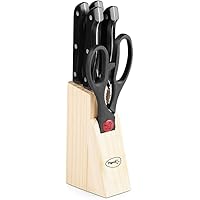 Pigeon Shears Kitchen Knifes 6 Piece Set with Wooden Block