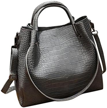Haotfire Women Fashion Animal Grain Leather Big Top Handle Tote Commuter Shoulder Bag