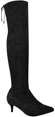 thigh high kitten heel boots