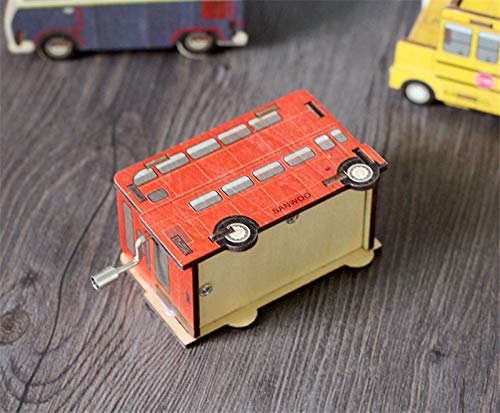 SHANYYH Music Box Wooden Vehicle Wooden Music Box Car Model Manual Music Bell Toy Children's Gift Table Decoration Music - Thumbnail 2