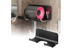Hair Dryer Holder, Adhesive Wall Mounted Bathroom Organizer, Hands Free Dryers Holder for Hair Dryers Brushes Styling Tools, 