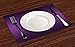 Ambesonne Ombre Place Mats Set of 4, Cinema Curtain Movies Series Inspired Color Ombre Design Digital Styled Print Image, Washable Fabric Placemats for Dining Table, Standard Size, Purple