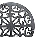 GURO Cast Iron Enamel Coated Ornate Trivet, Black