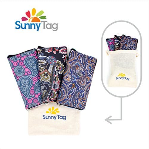 Sunny Tag Foldable Reusable Eco friendly Wallet Style Grocery Shopping Travel Bag Tote Pack of 3. Paisley Printed Water repellent, Washable, Hold up to 33 LBS or 15 KG