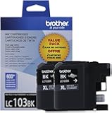 Brother LC1032PKS Printer High Yield Cartridge Ink Black (2-Pack)