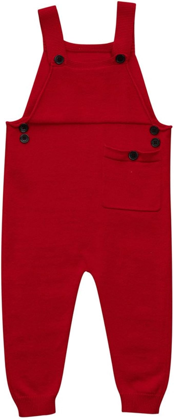 red baby dungarees