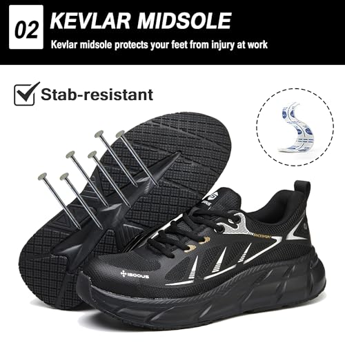 Safety Shoes Men Work Sneakers Women Comfortable Lightweight Safety Shoes with Breathable Steel Toe Caps