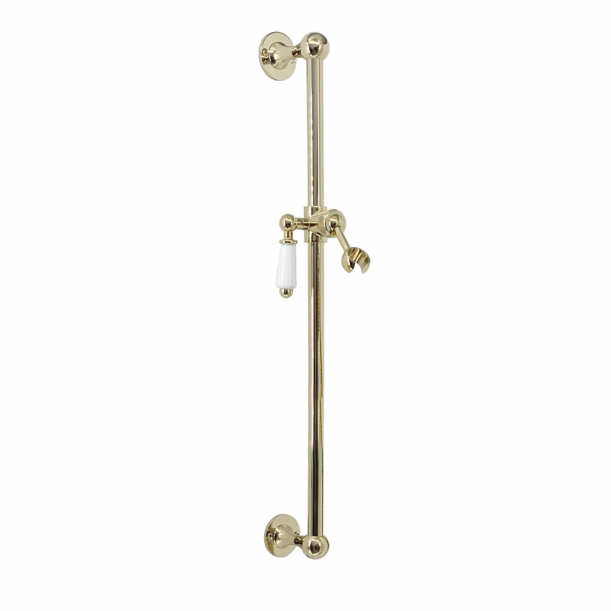 ENKI S23 Shower Slide Rail Riser Gold Head Holder Bar Traditional Solid Brass