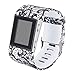 Gealpoor for Fitbit Surge, Replacement Adjustable Band Strap for Fitbit Surge (White Black Floral, Large)