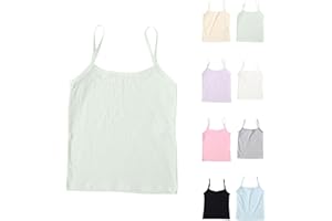 Girls Spaghetti Strap Tank Tops Toddler Kids Cute Camisole Dance Vest Lightweight Cotton Soft Basic Solid Undershirts