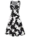 KILIG Women's Floral Print Dress,Casual Sleeveless V Neck A Line Elegant Dresses with Pockets(C004,L)